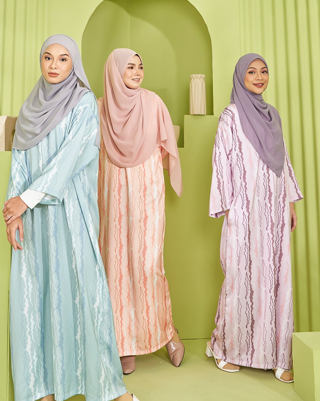 Kaftan Ulfaisya Laluna X MCC - Light Orange