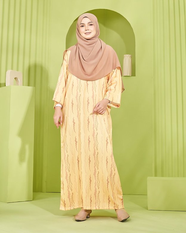 Kaftan Ulfaisya Laluna X MCC - Yellow Brown