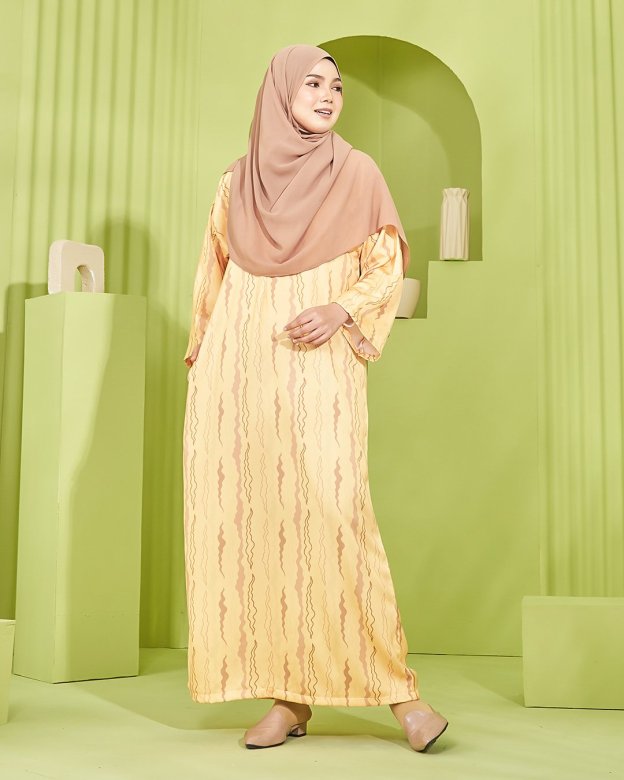 Kaftan Ulfaisya Laluna X MCC - Yellow Brown