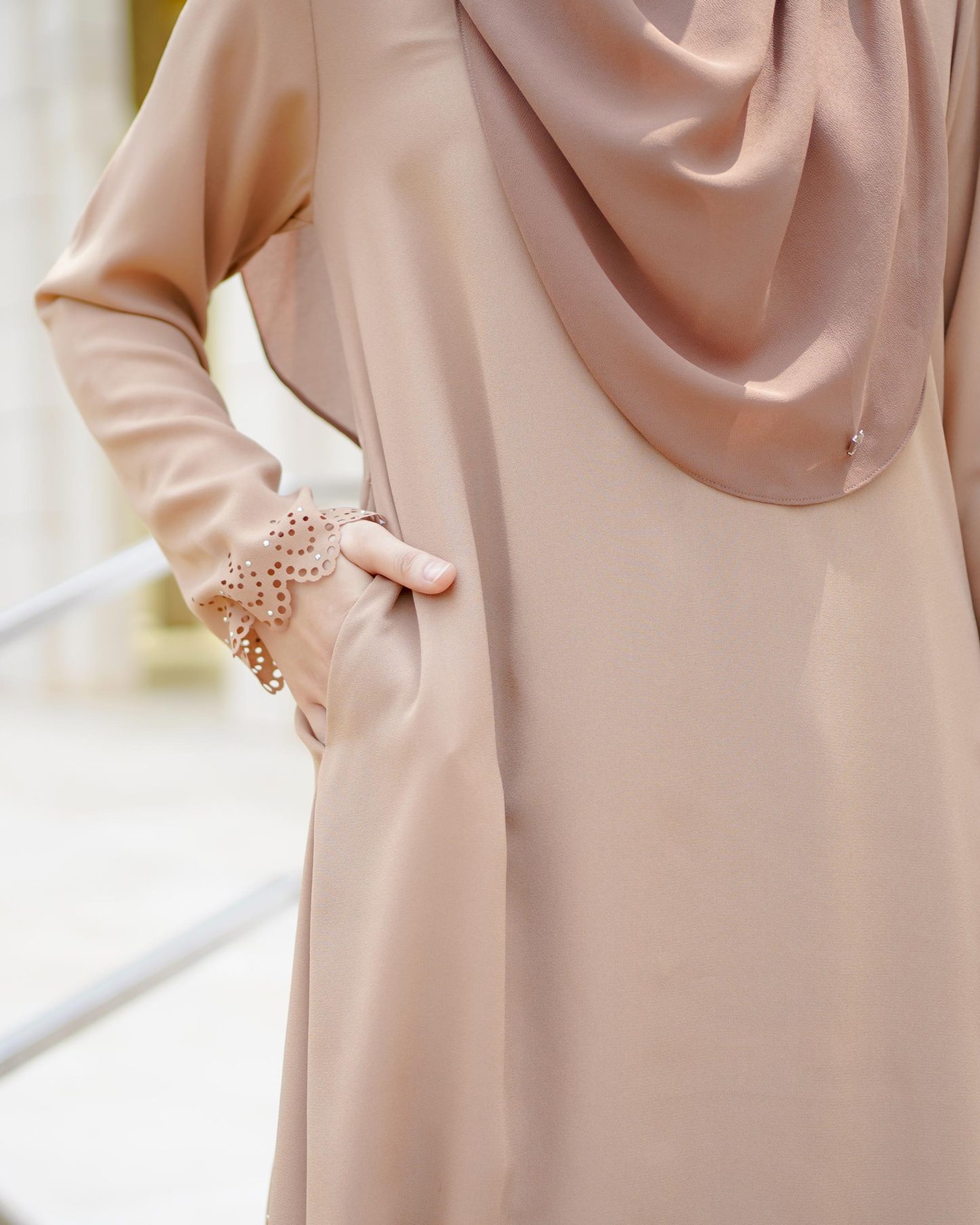 Baju Kurung Pahang Lasercut Udyana - Tortilla Brown