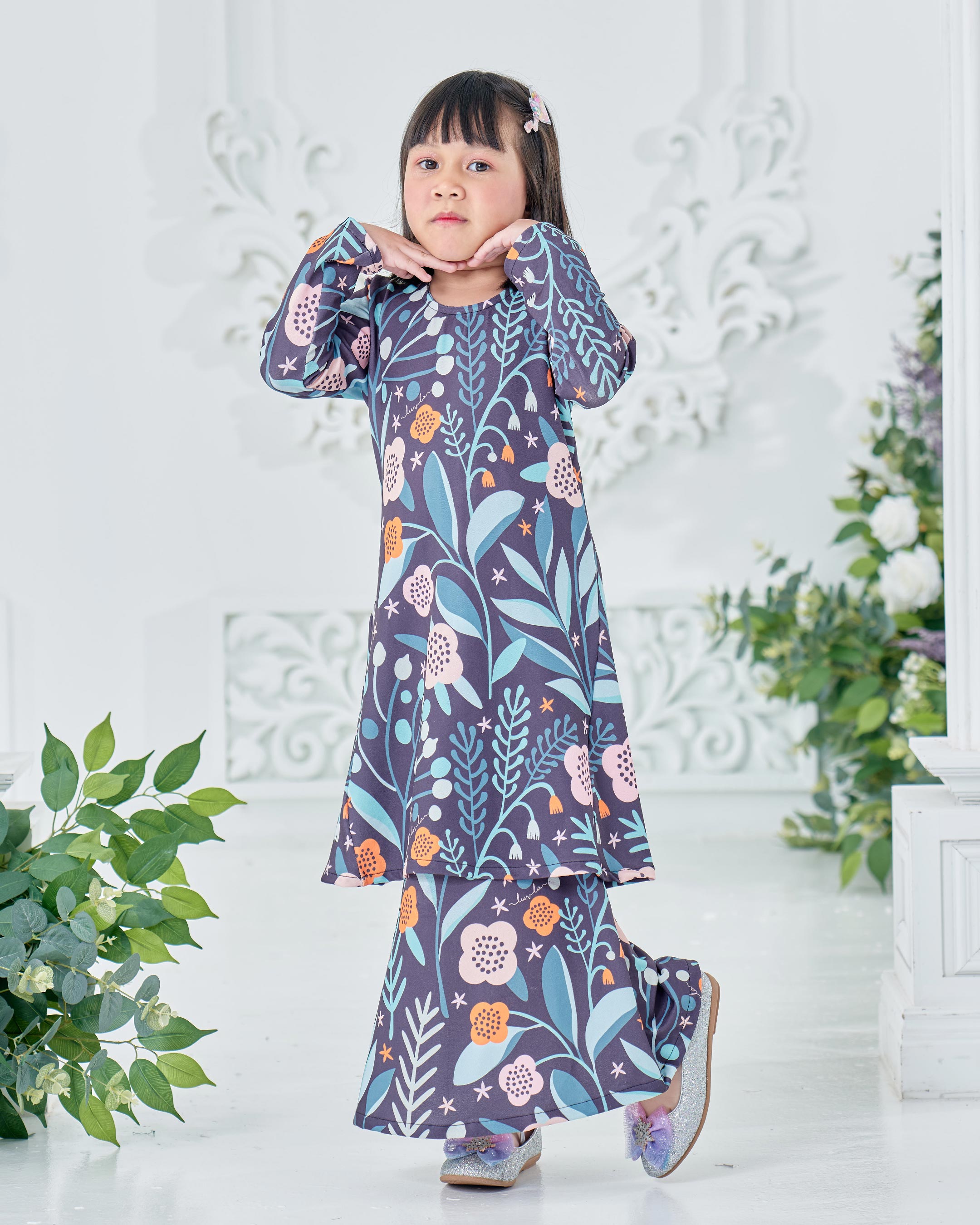 Baju Kurung Pahang Laura Printed Kids 8.0