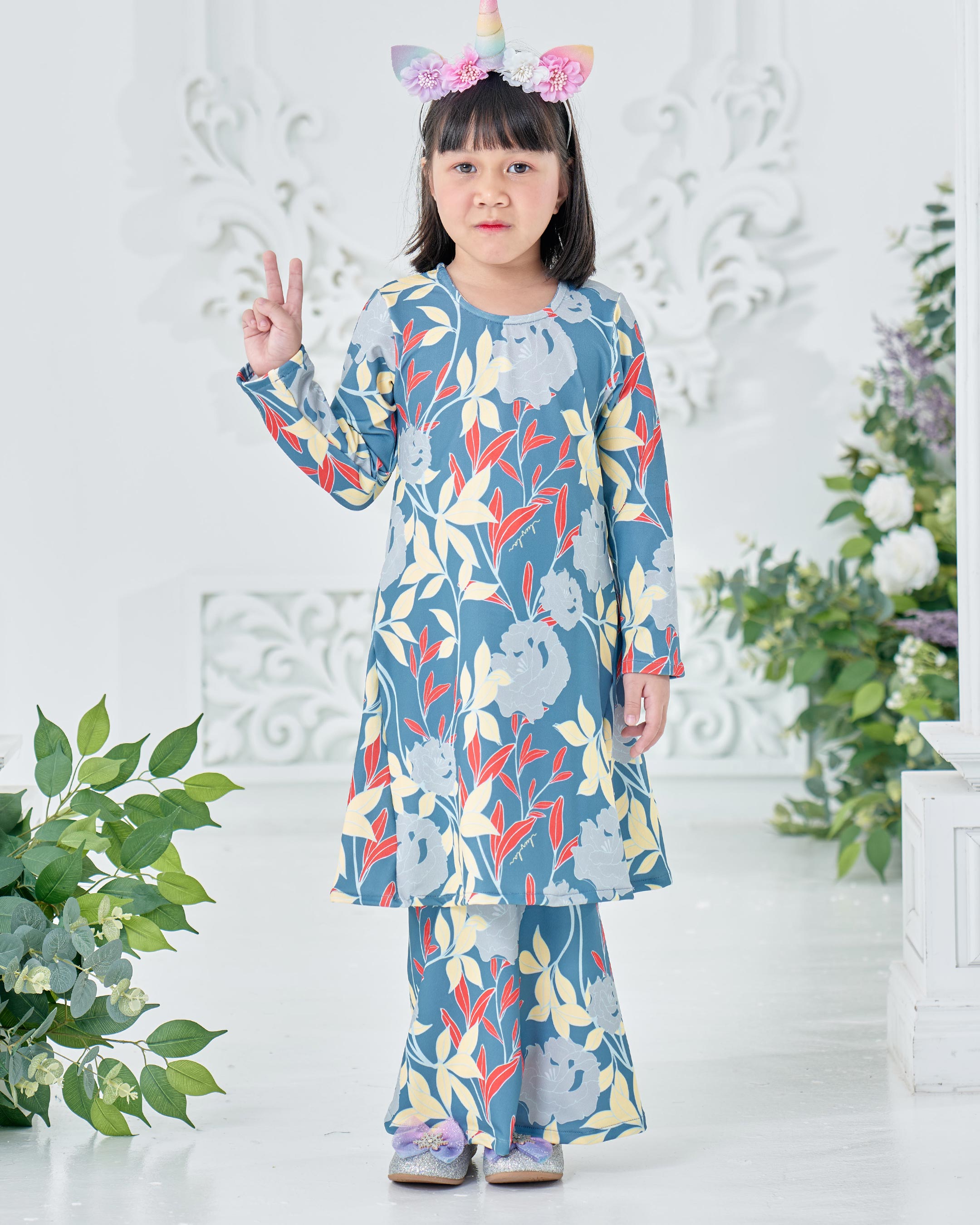 Baju Kurung Pahang Laura Printed Kids 8.0