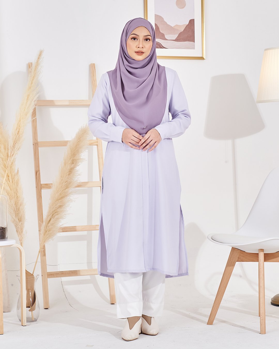 Long Top Lahiera Laluna X MCC - White Lilac