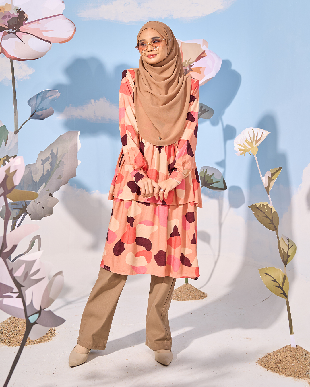 Long Top Lithe Laluna X MCC - Coral Salmon