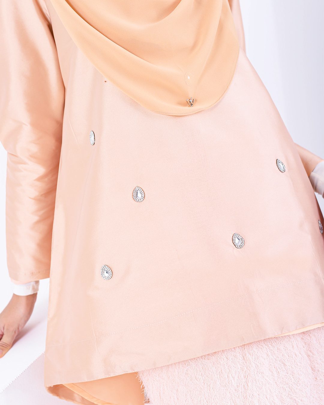 Baju Kurung Puffy Ameldy - Cantaloupe Pearl