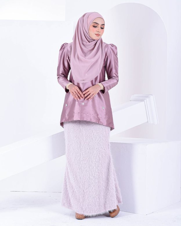 Baju Kurung Puffy Ameldy - Mauve Pearl