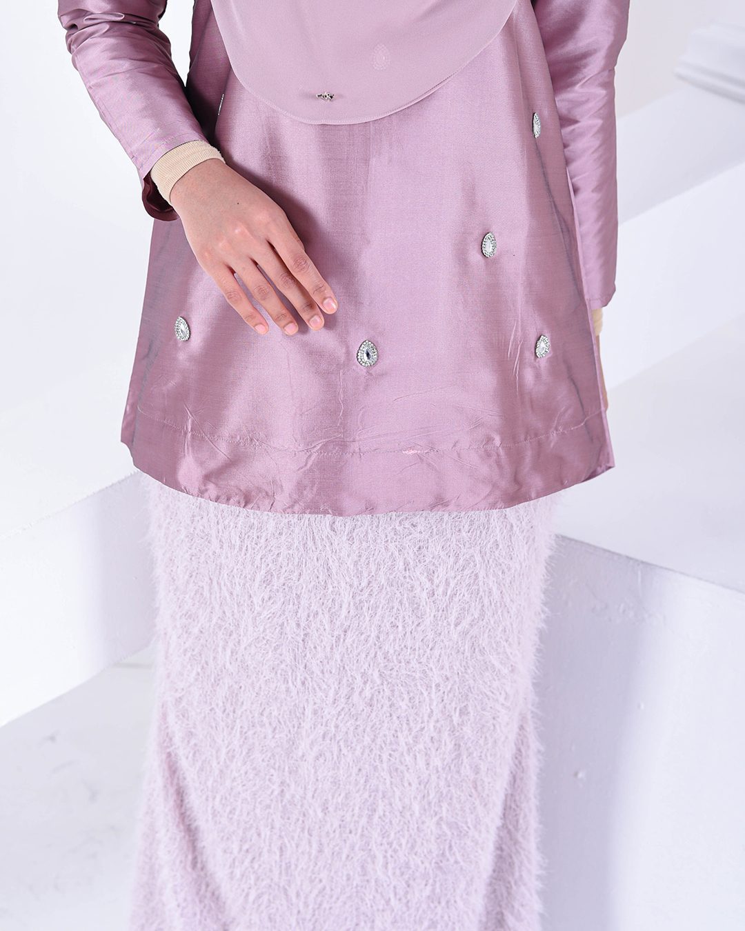 Baju Kurung Puffy Ameldy - Mauve Pearl