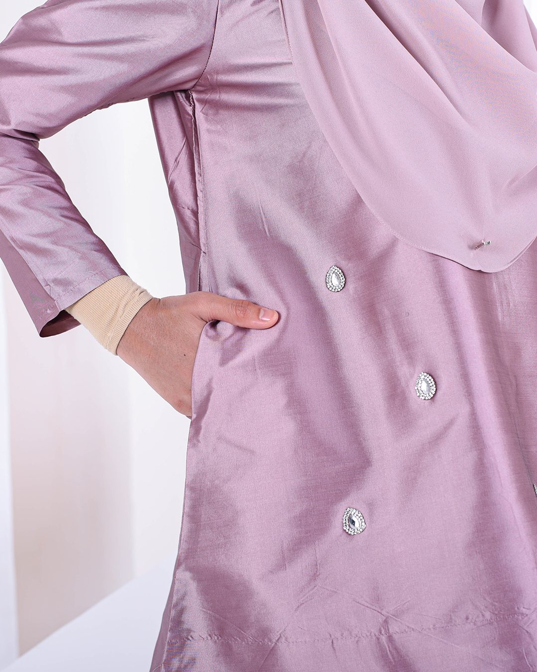 Baju Kurung Puffy Ameldy - Mauve Pearl
