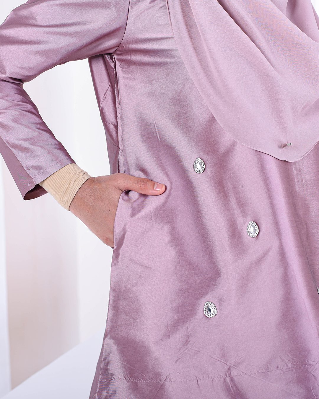 Baju Kurung Puffy Ameldy - Mauve Pearl
