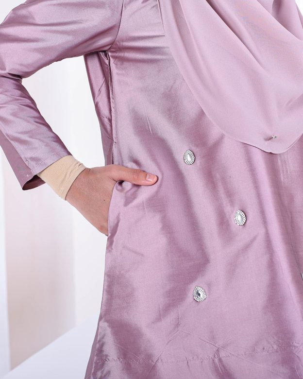 Baju Kurung Puffy Ameldy - Mauve Pearl