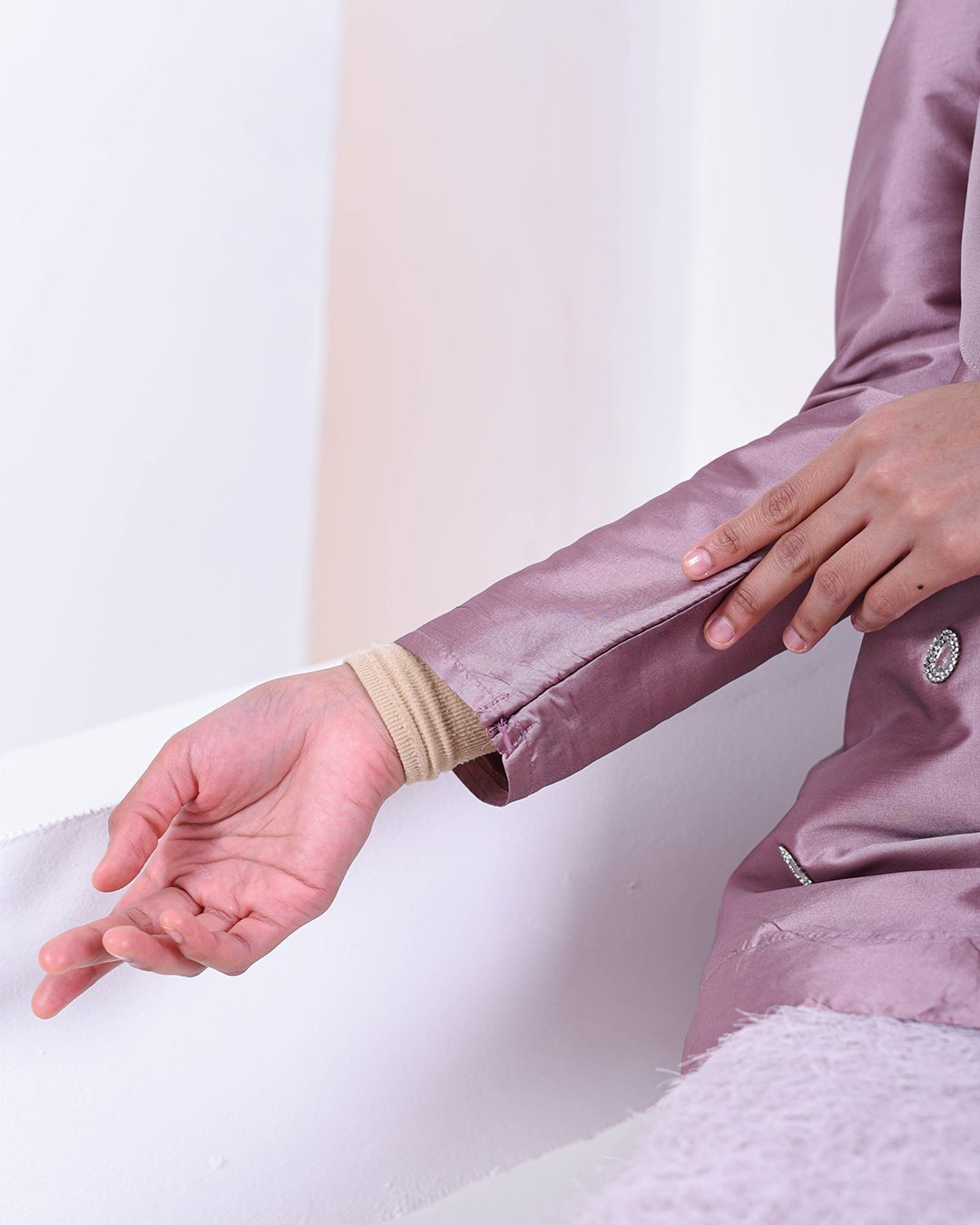 Baju Kurung Puffy Ameldy - Mauve Pearl