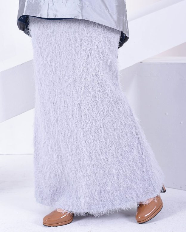 Baju Kurung Puffy Ameldy - Silver Pearl
