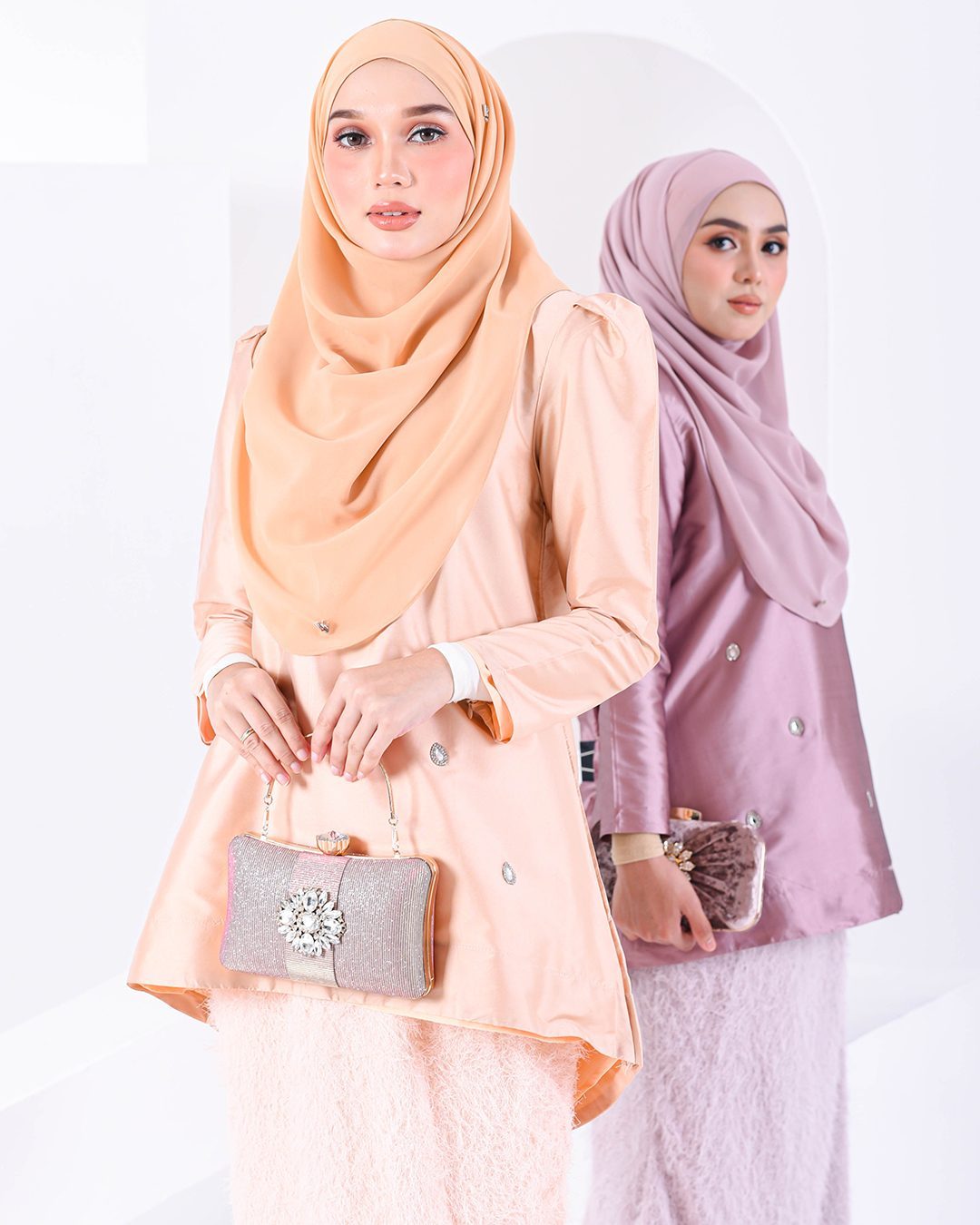 Baju Kurung Puffy Ameldy - Silver Pearl