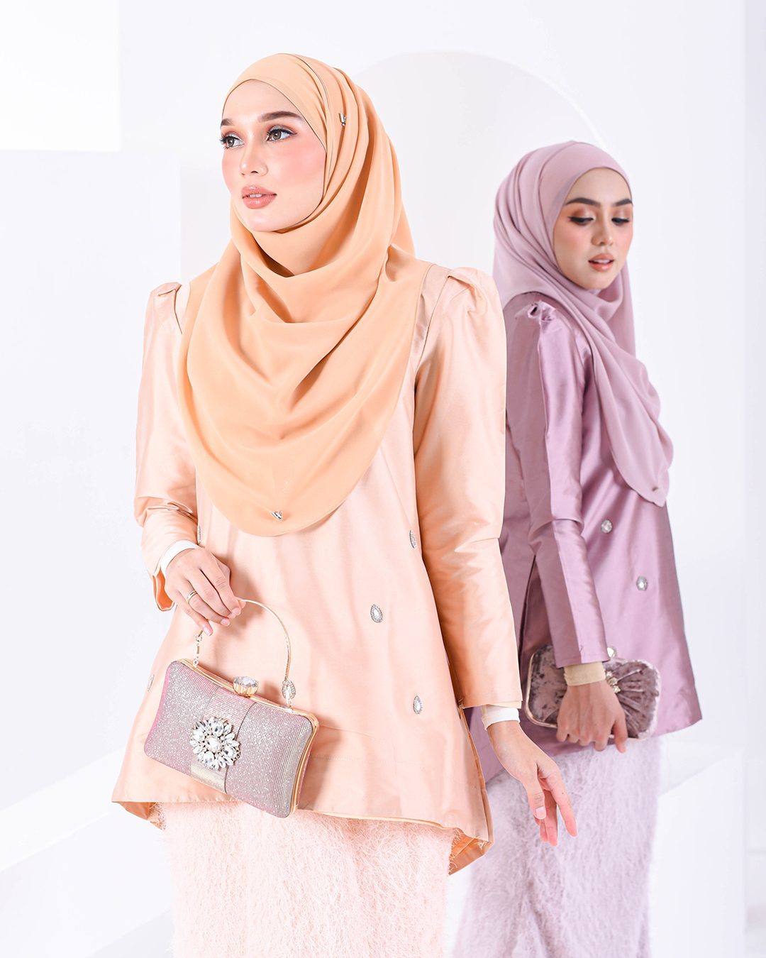 Baju Kurung Puffy Ameldy - Mauve Pearl