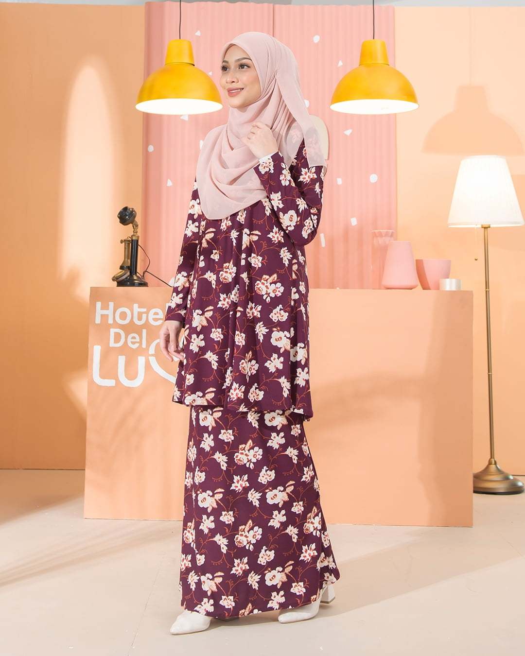 Kurung Lara - Cosmos Burgundy