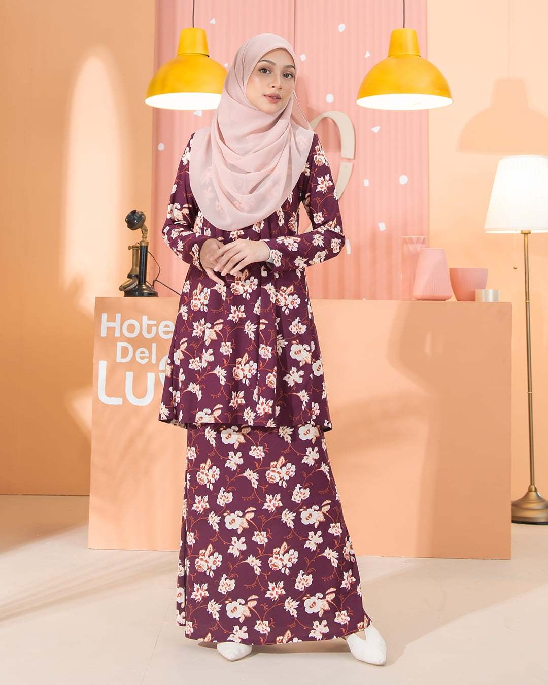 Kurung Lara - Cosmos Burgundy