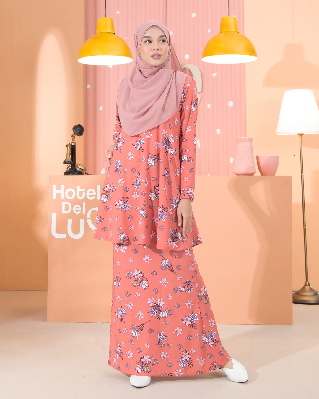 Kurung Lara - Daisy Coral