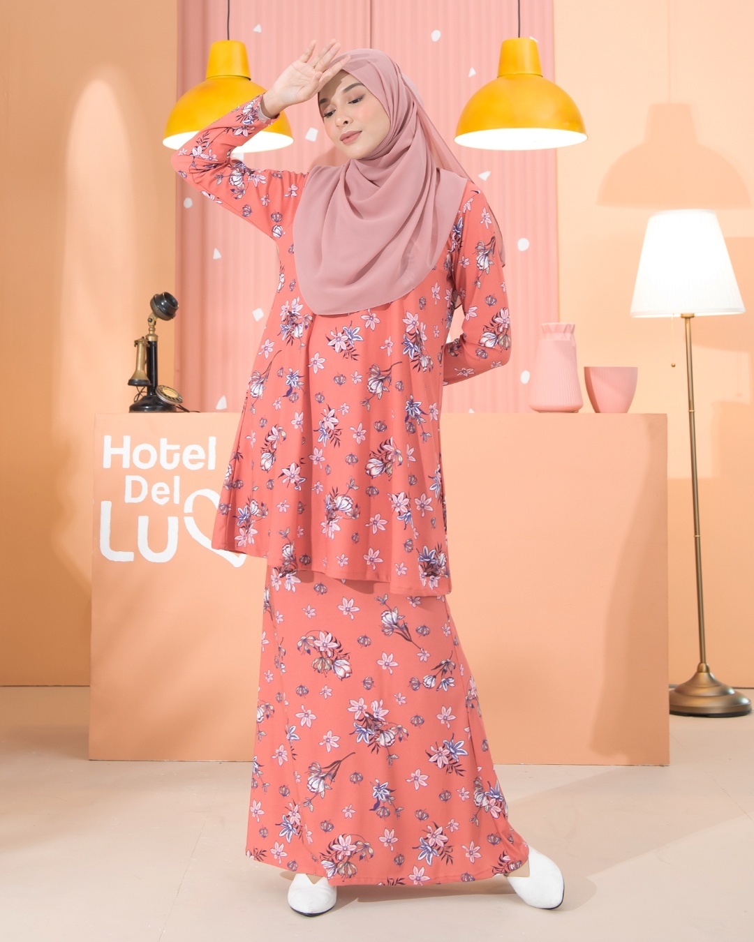 Kurung Lara - Daisy Coral