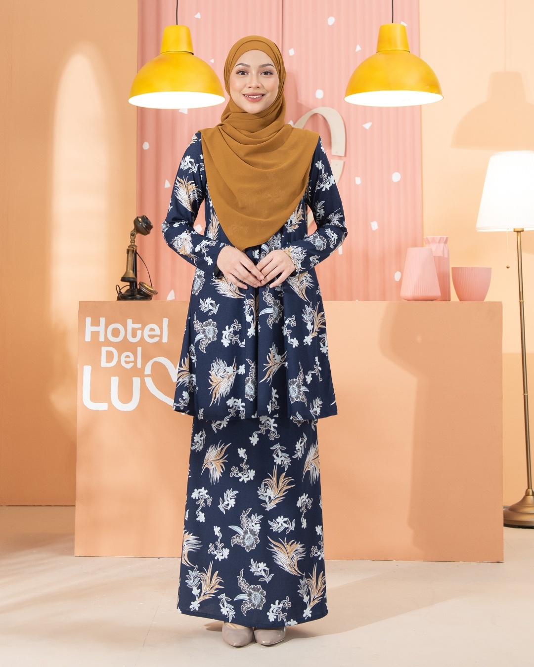 Kurung Lara - Celosia Navy Blue