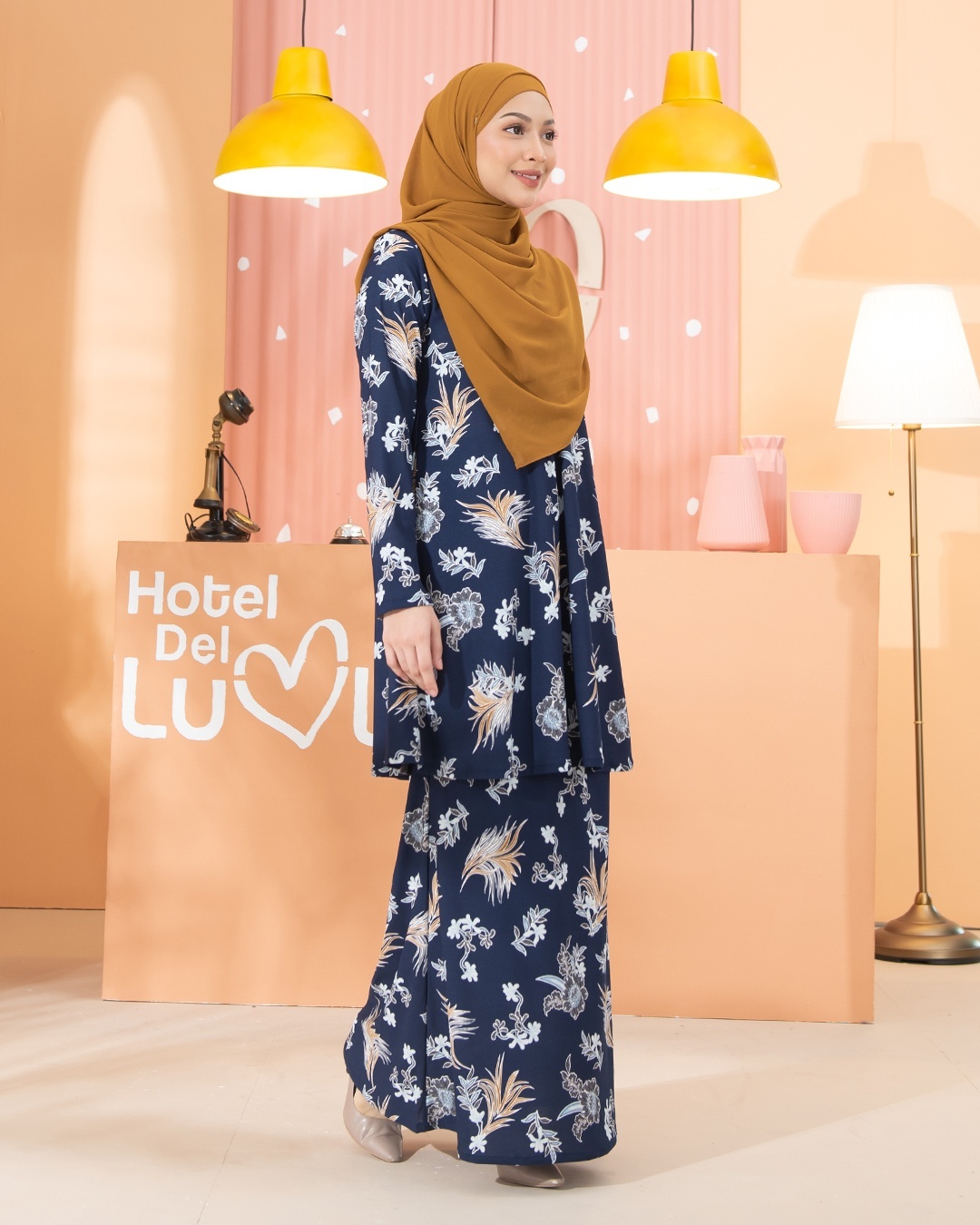 Kurung Lara - Celosia Navy Blue