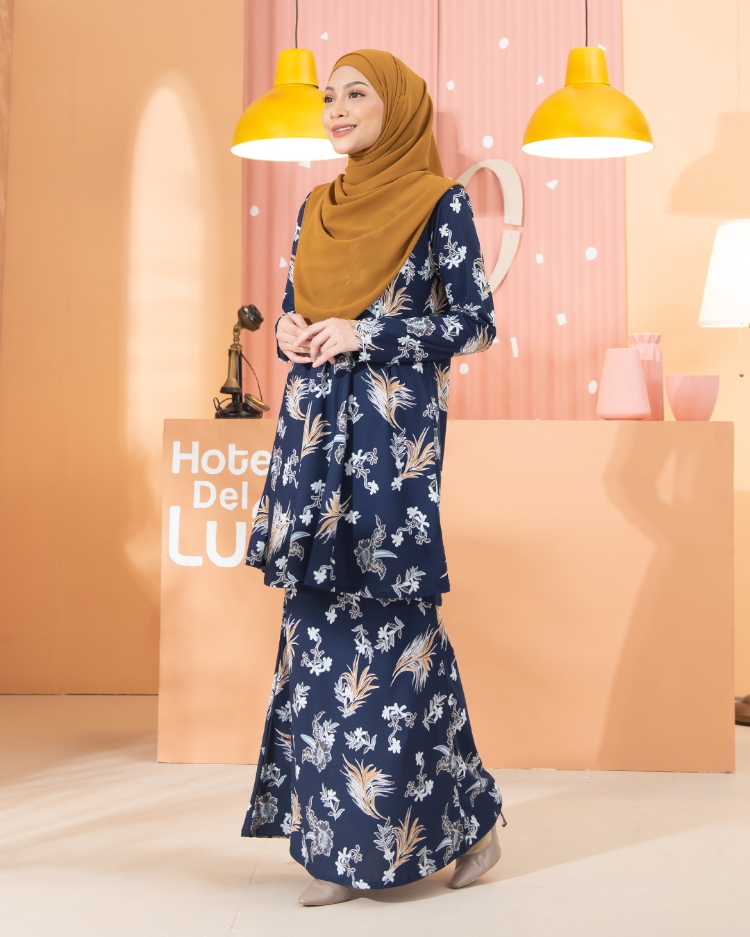 Kurung Lara - Celosia Navy Blue