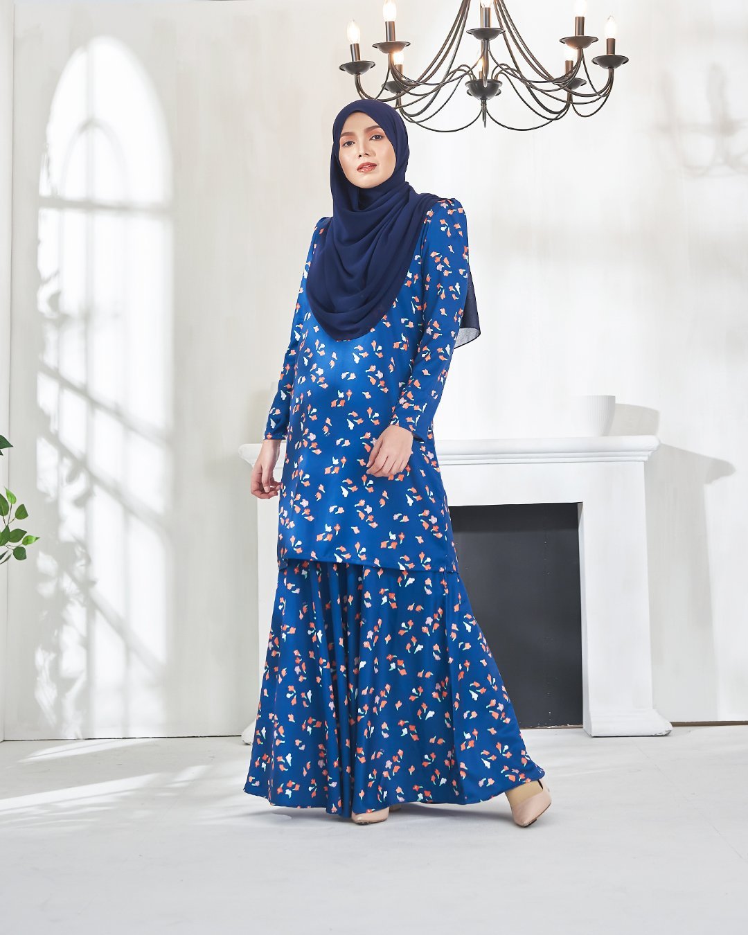 Baju Kurung Puffy Aileen - Navy Blue