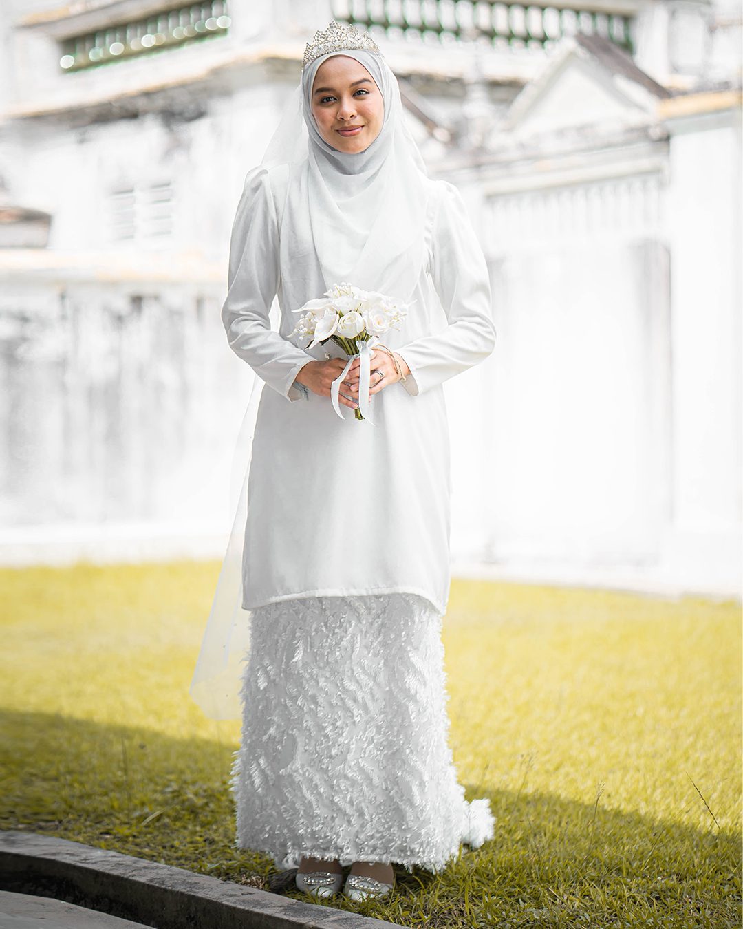 Baju Kurung Moden Nasila - Off White