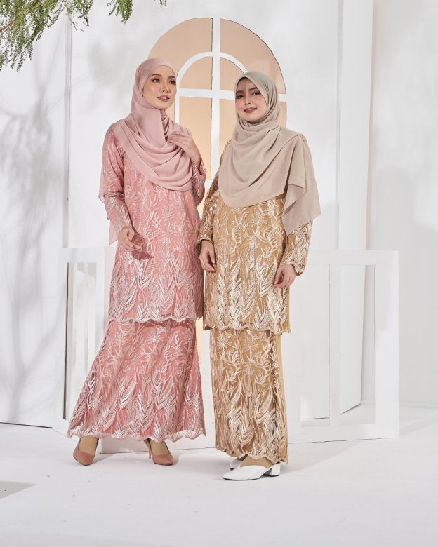 Baju Kurung Lace Ablaa - Latte Brown