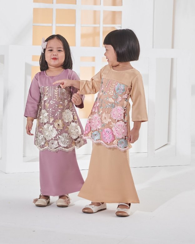 Baju Kurung Lace Amani Kids - Lavender Purple
