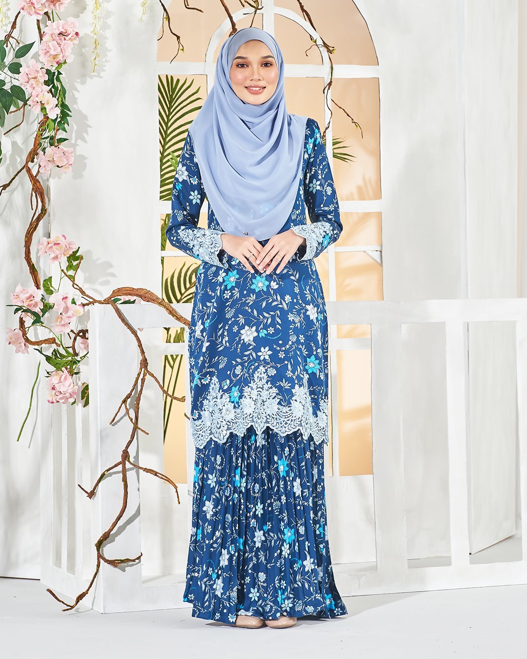 Baju Kurung Billie - Navy Blue