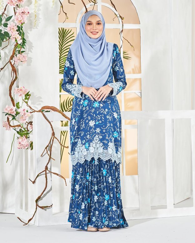 Baju Kurung Billie - Navy Blue