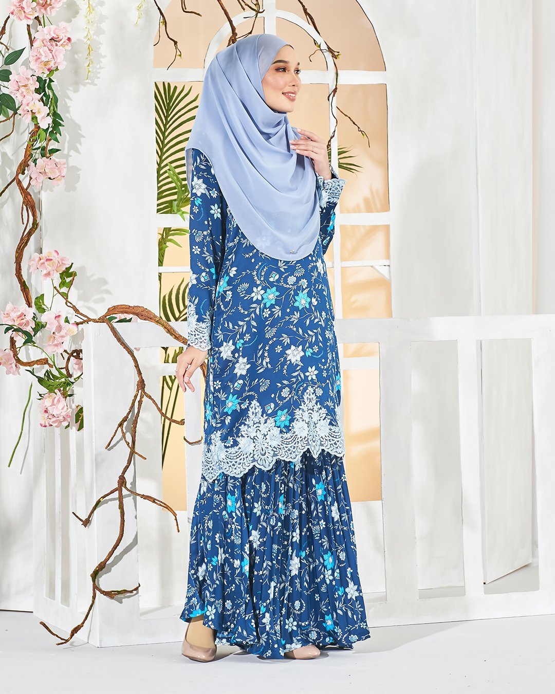 Baju Kurung Billie - Navy Blue