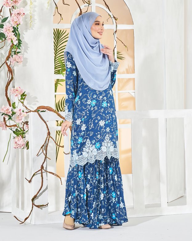 Baju Kurung Billie - Navy Blue