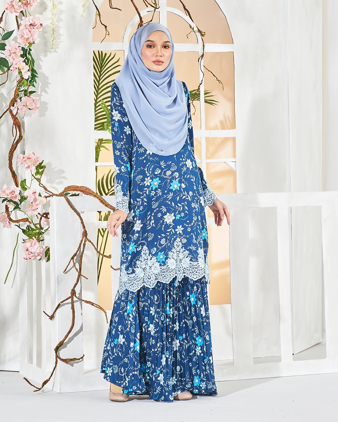 Baju Kurung Billie - Navy Blue