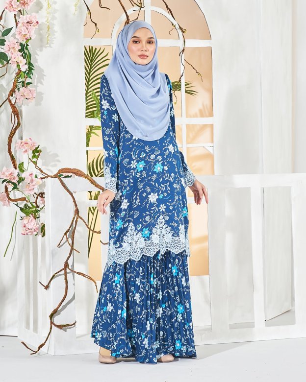 Baju Kurung Billie - Navy Blue
