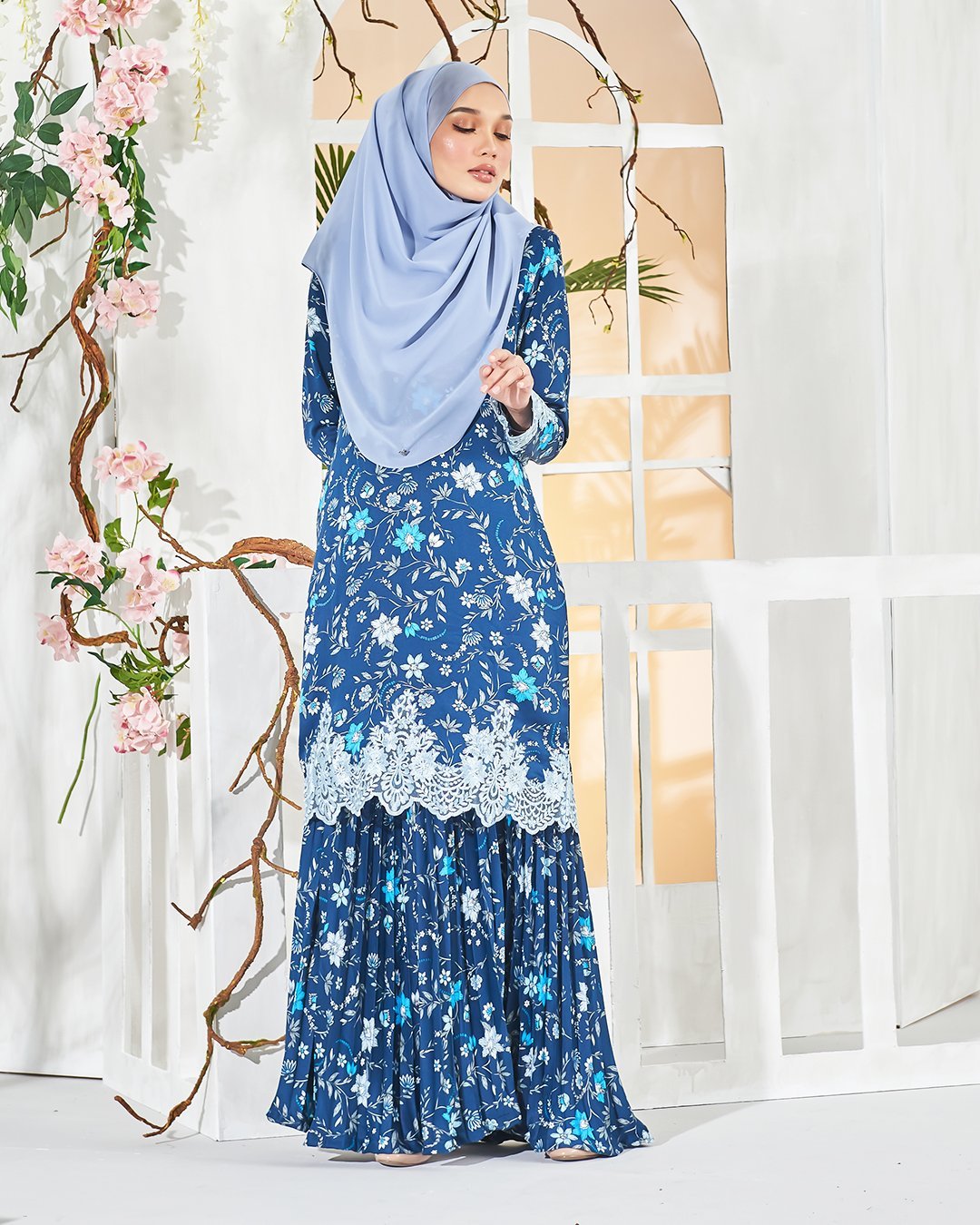 Baju Kurung Billie - Navy Blue