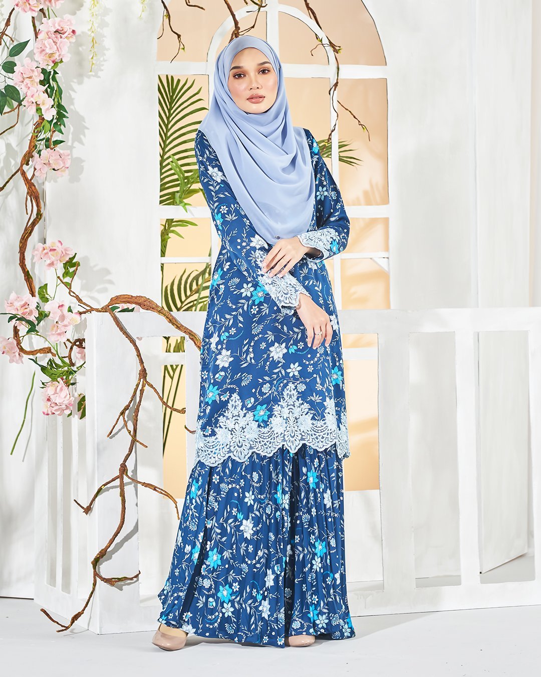 Baju Kurung Billie - Navy Blue