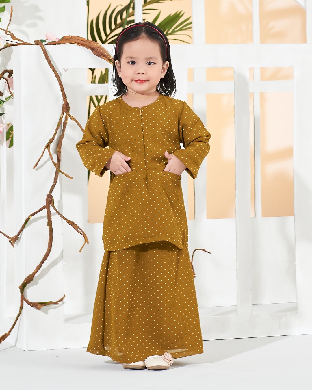 Baju Kurung Bonni Kids - Dark Mustard