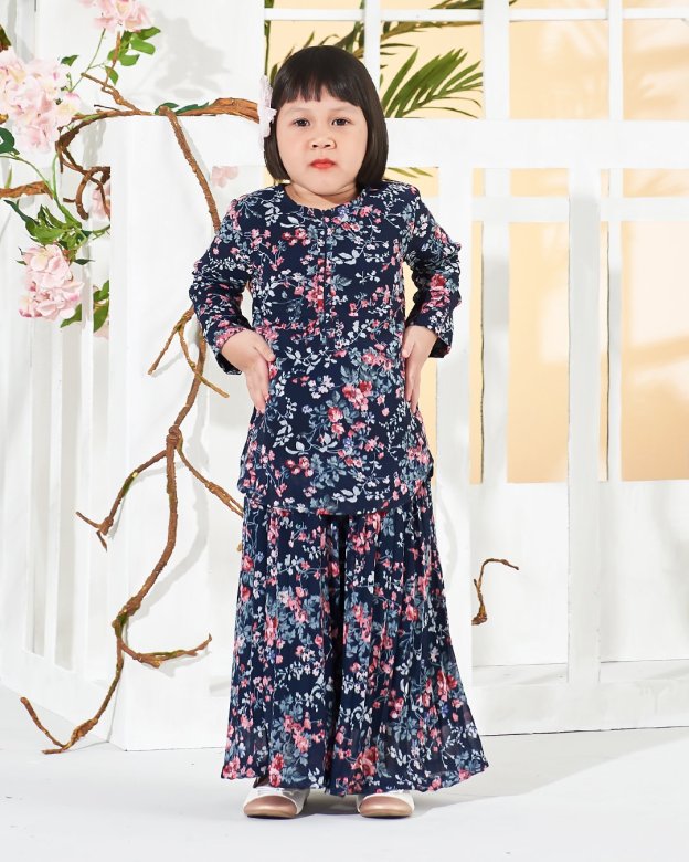 Baju Kurung Berliana Kids - Midnight Blue