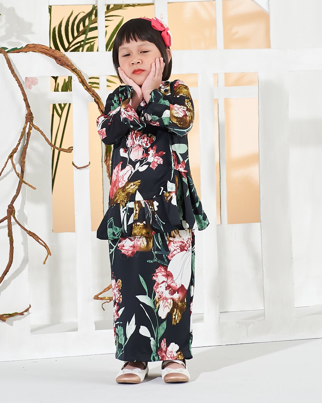 Baju Kurung Cardi Sharina Kids - Black