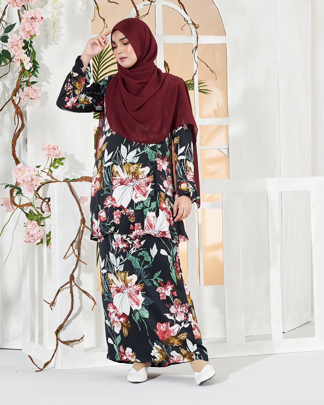 Baju Kurung Pleated Sharina - Chic Black