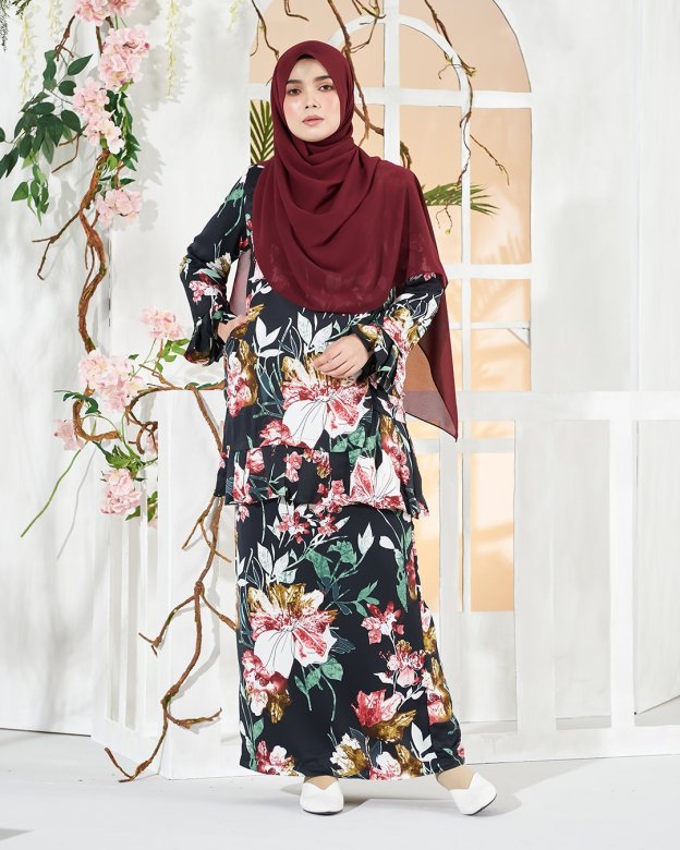 Baju Kurung Pleated Sharina - Chic Black