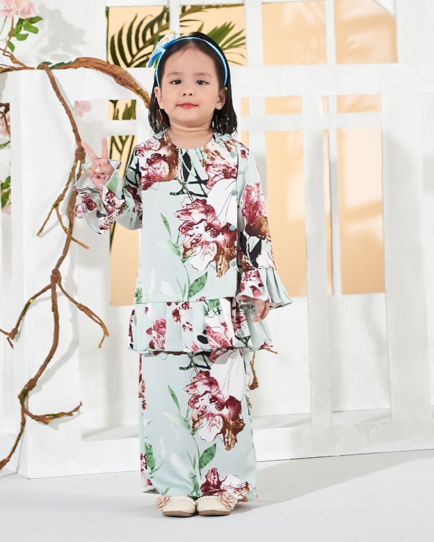 Baju Kurung Cardi Sharina Kids - Green