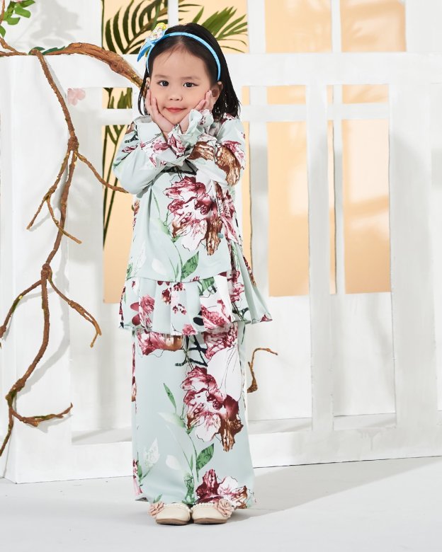 Baju Kurung Cardi Sharina Kids - Green