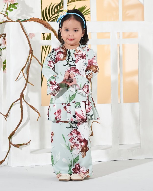 Baju Kurung Cardi Sharina Kids - Green