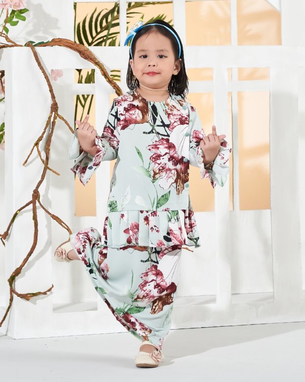 Baju Kurung Cardi Sharina Kids - Green