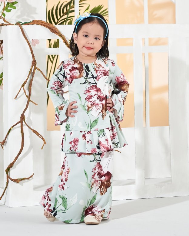 Baju Kurung Cardi Sharina Kids - Green
