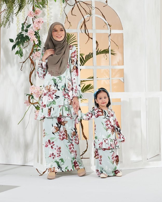Baju Kurung Cardi Sharina Kids - Green