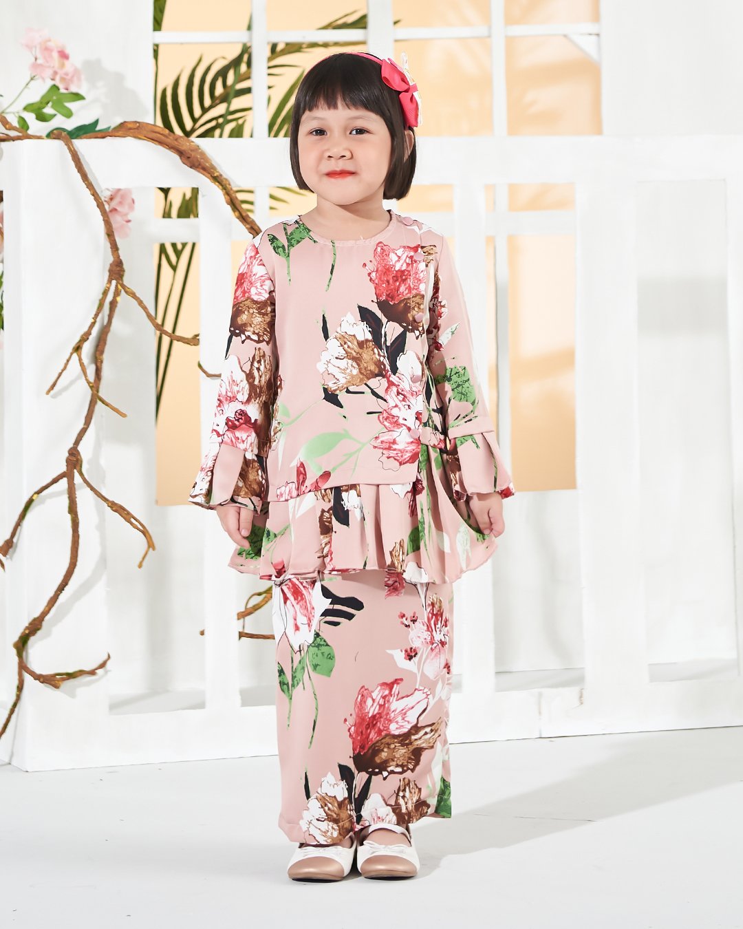 Baju Kurung Cardi Sharina Kids - Pink