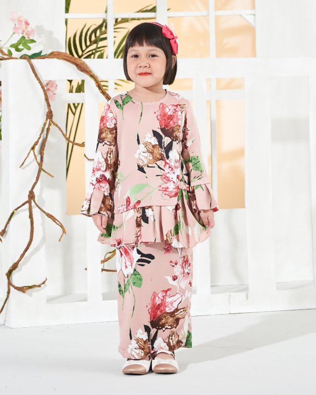 Baju Kurung Cardi Sharina Kids - Pink